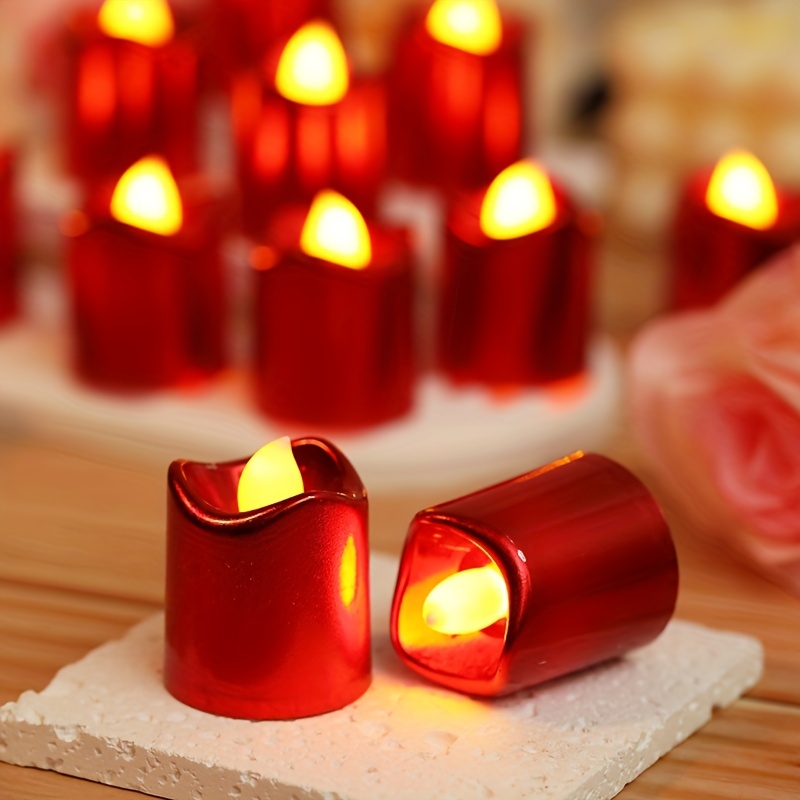 Golden Silver Powder Candle Lamp Led Electronic Simulation - Temu