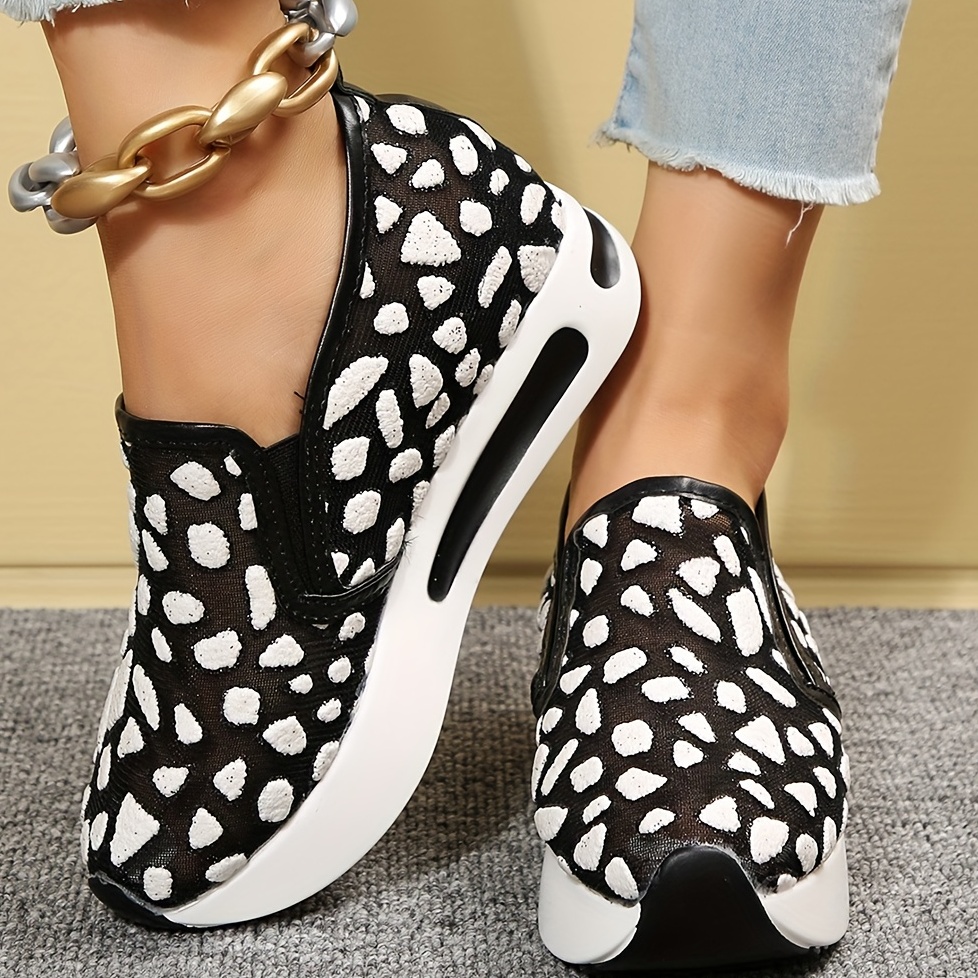  ZEROYOYO Zapatos de balancín de tonificación de las señoras,  Malla Slip On Cuñas Tenis Plataforma Zapatillas de deporte, Zapatos  deportivos de tacón alto en forma de cuña : Ropa, Zapatos y