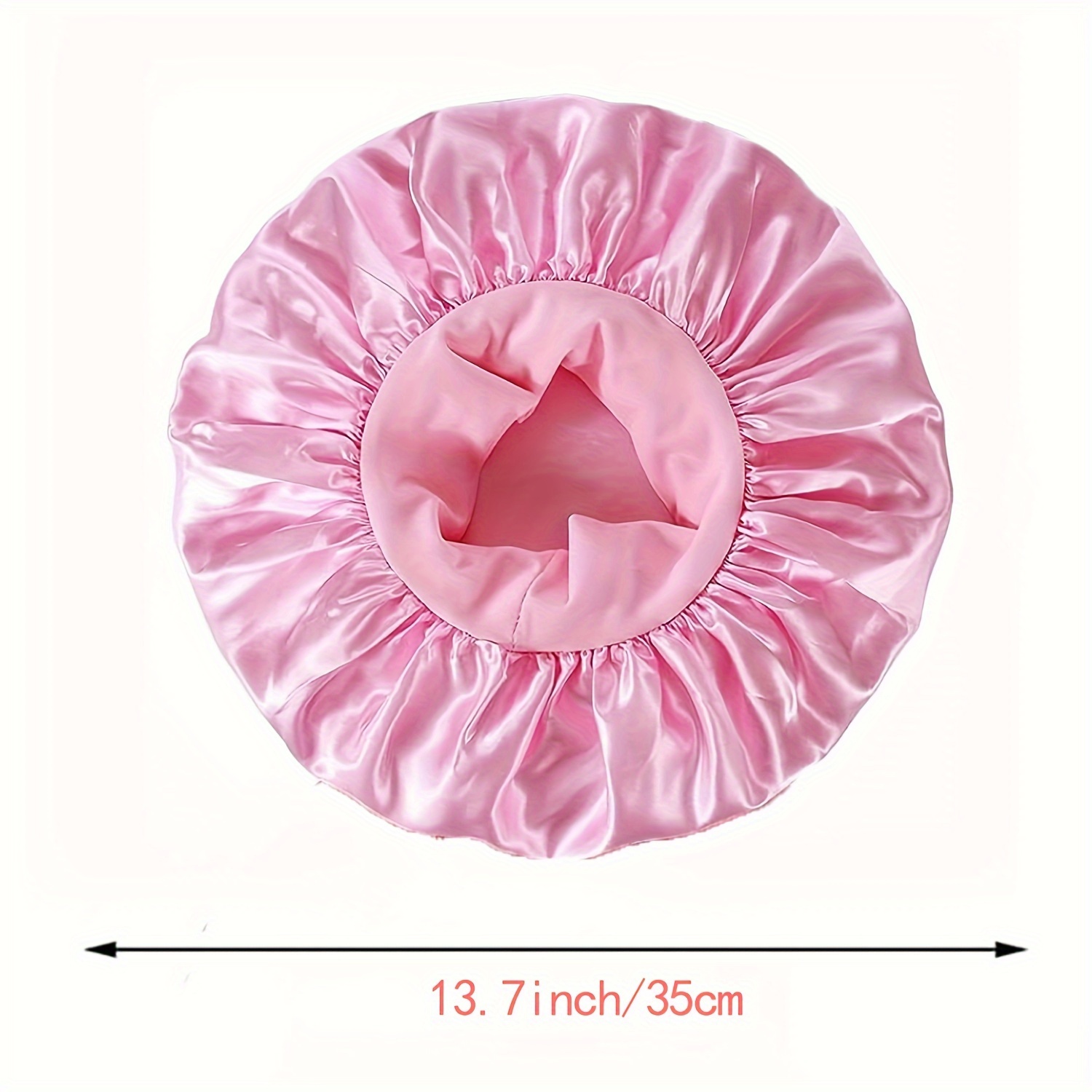 Gorro de satén de seda para dormir, con banda de amarre elástica, para  adultos, mujeres y niñas de cabello rizado, color rosado