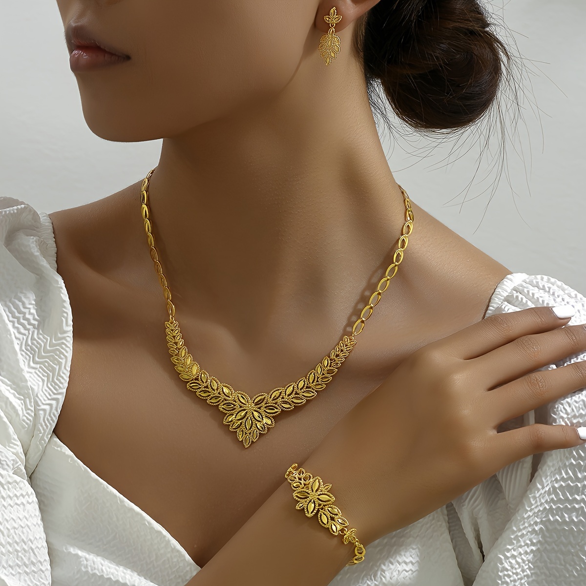 Trendy Golden Chain Bracelets Women's Fashion Jewelry Set - Temu