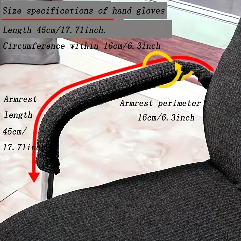 1 Pair Solid Color Chair Armrest Cover Velvet Elastic Slipcover Dustproof  Chair Arm Washable Office Computer Chair Arm Covers - AliExpress