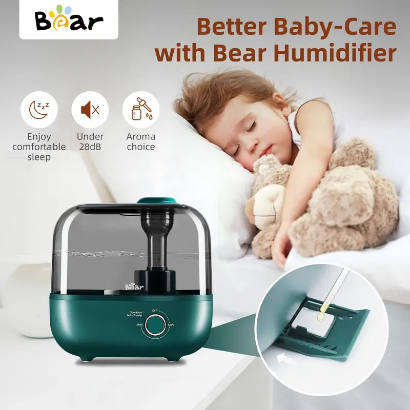 bear humidifiers for bedroom 5l top fill cool mist humidifier for plants and baby lasts for 35 hours auto shut off super quiet easy to use and clean christmas gift details 2