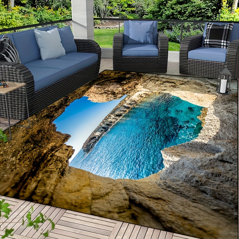 Beautiful Coastline Scenery Non slip Resistant Rug Machine - Temu