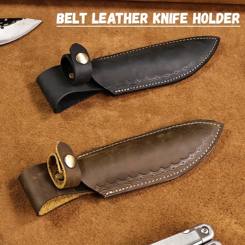 Knife Sheath,Leather Knife Sheath for Belt,Chef Knife Guard,Knife Holster  for 5 inch Blade Knife,Knife Holder,Knife Cover Sleeve,EDC Belt