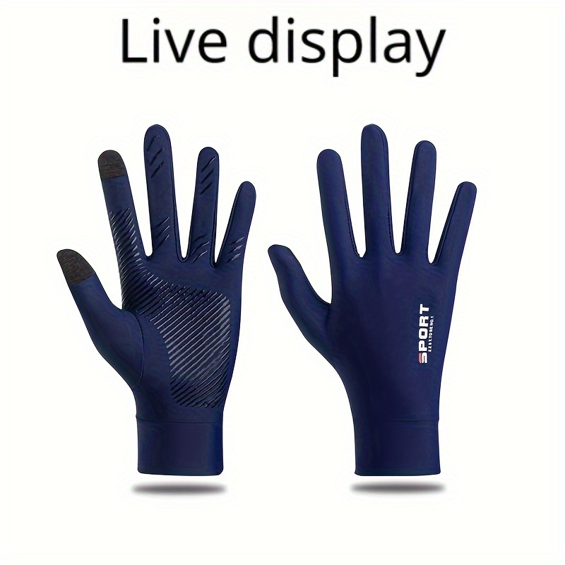 Outdoor Sunscreen Gloves Men Women Summer Ice Silk Thin Style Non