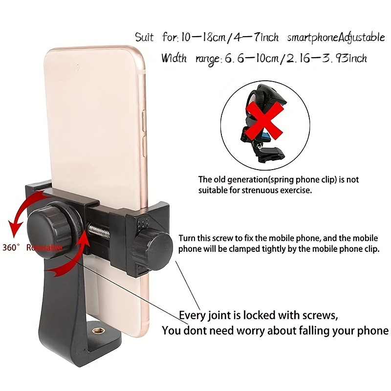 Garosa Support de poitrine pour téléphone portable Sangle de harnais  réglable pour téléphone portable Selfie Chest Mount avec