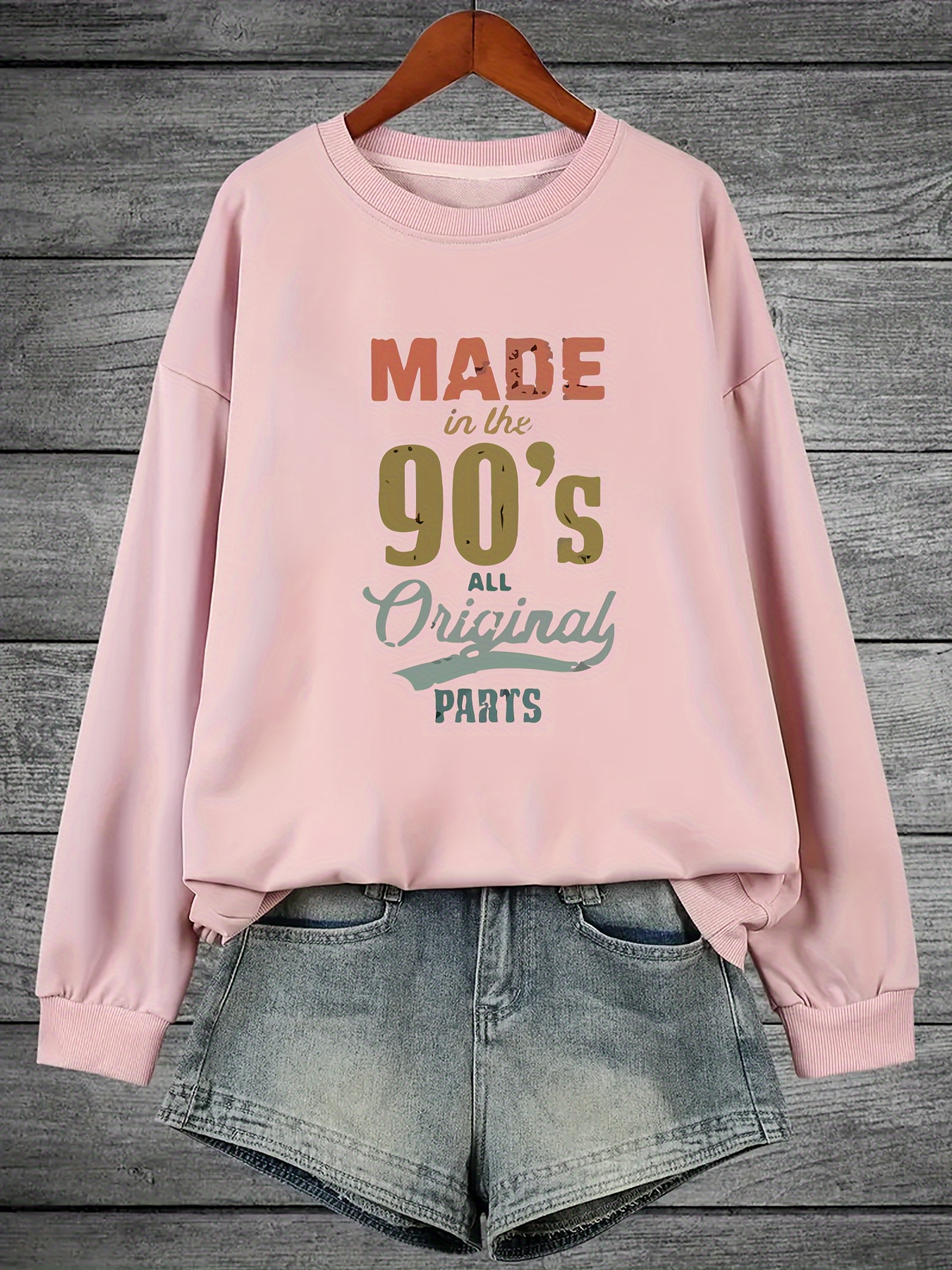 Plus Size Sweatshirt with Button Detail