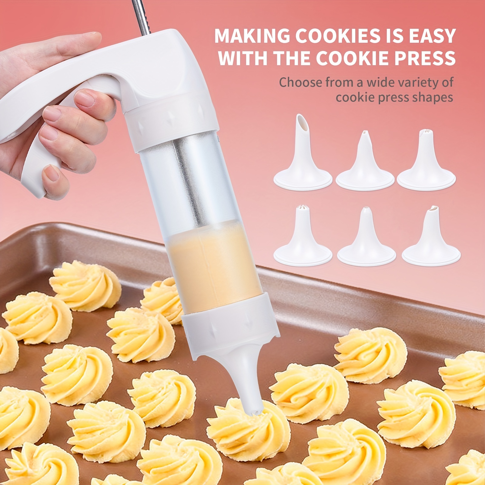 Electric Cookie Press Gun, DIY Cookies Maker Set with 9 Cookies Discs and 1  Icing Tip, Spritz Cookie Press Cake Decoration for Baking Biscuit Maker