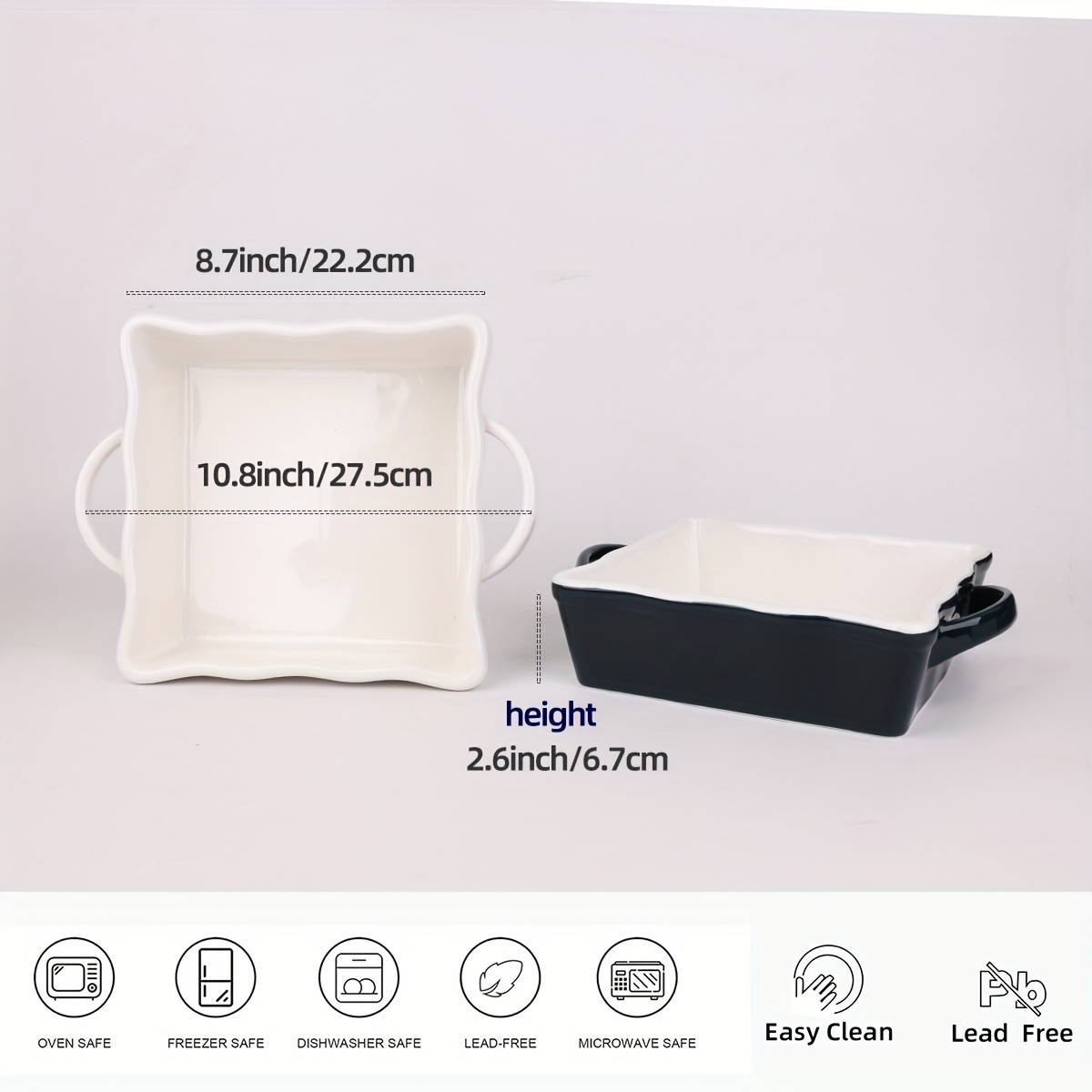 Porcelain Casserole Dish With Double Handle, Ceramic Baking Dish, Large Lasagna  Pan Deep, Casserole Dishes For Oven, Deep Baking Pan With Handles, Oven  Safe And Durable Bakeware For Lasagna, Roasts, Wedding Gifts 