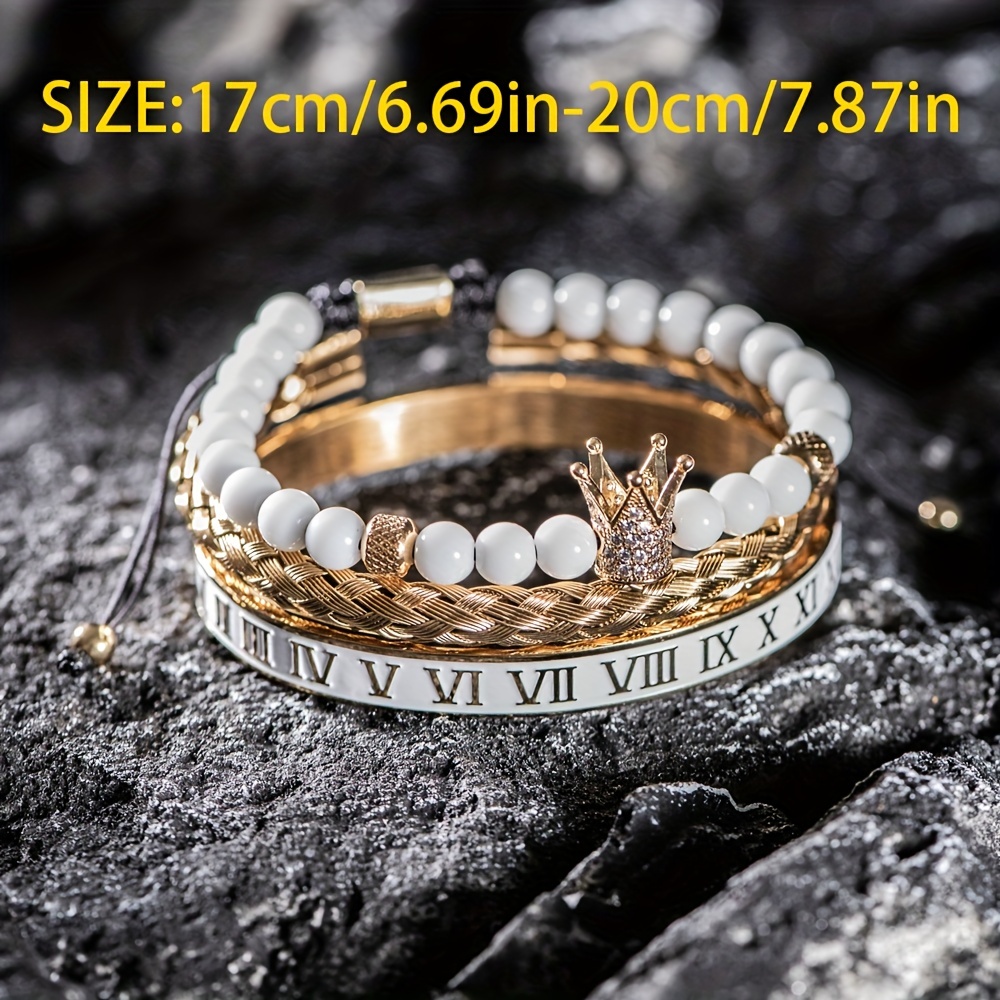 Fashion Golden Roman Numeral Stainless Steel Bracelet, For Men's