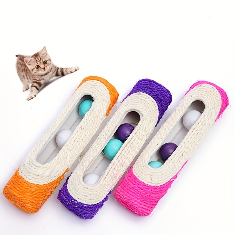 Rascador para gatos, rascador de cuerda de sisal 4 en 1 con juguetes  interactivos y bolas colgantes para gatos de interior (grande, 33 pulgadas  de