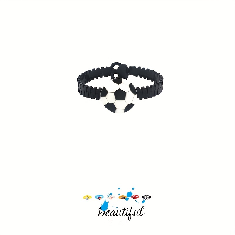 6pcs Funny Football Silicone Bracelet Rubber Wristband Gift