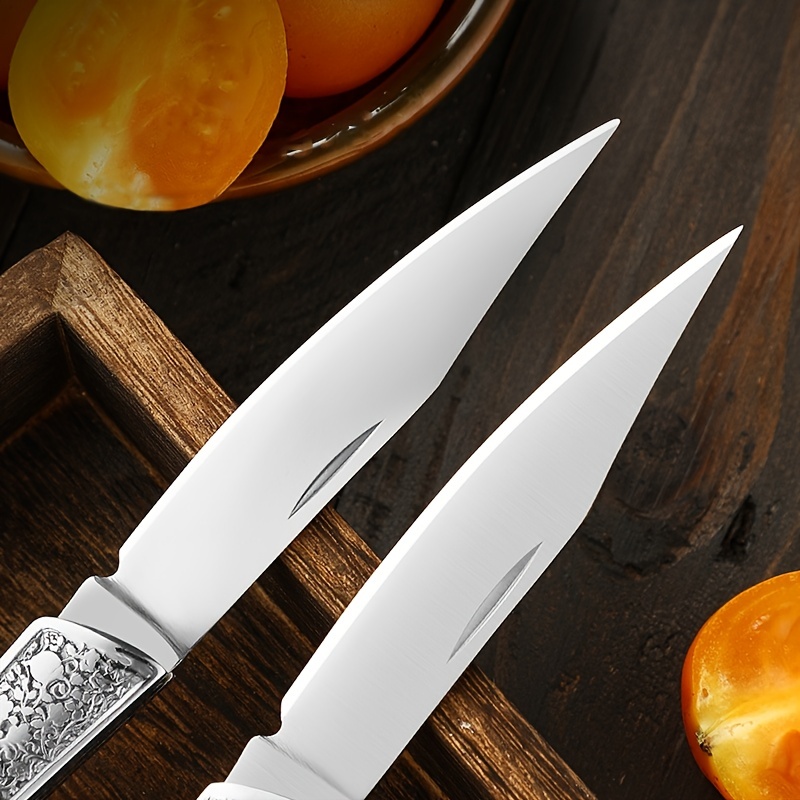 1pc Mongolian Kitchen Knife, Kitchen Fruit Knife, Household Peeling Knife,  Melon Fruit Knife, Outdoor BBQ Eating Meat Knife, Handle Meat Knife, Multi