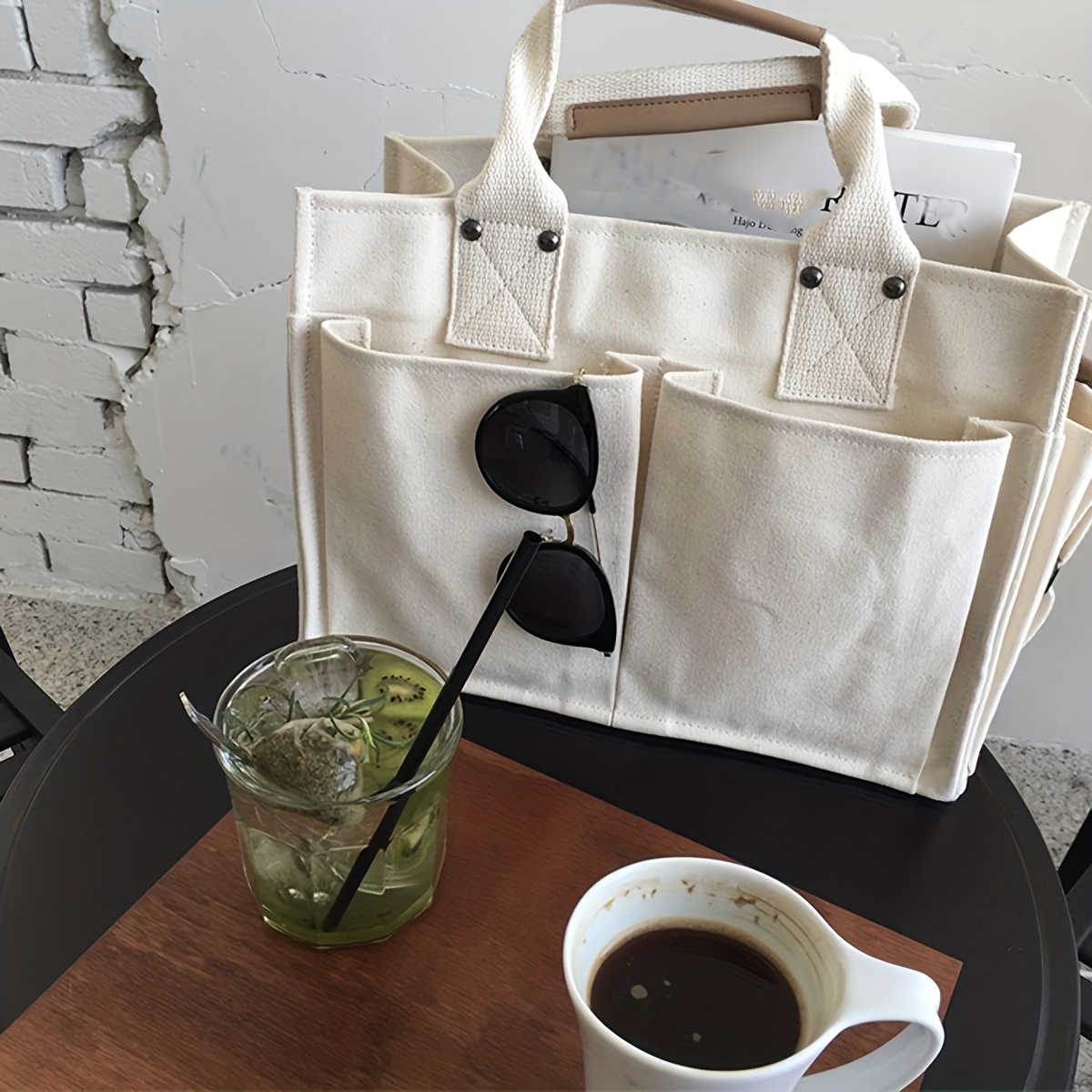 Large Capacity Shoulder Bag Bookbag Shopping Tote Bag With - Temu