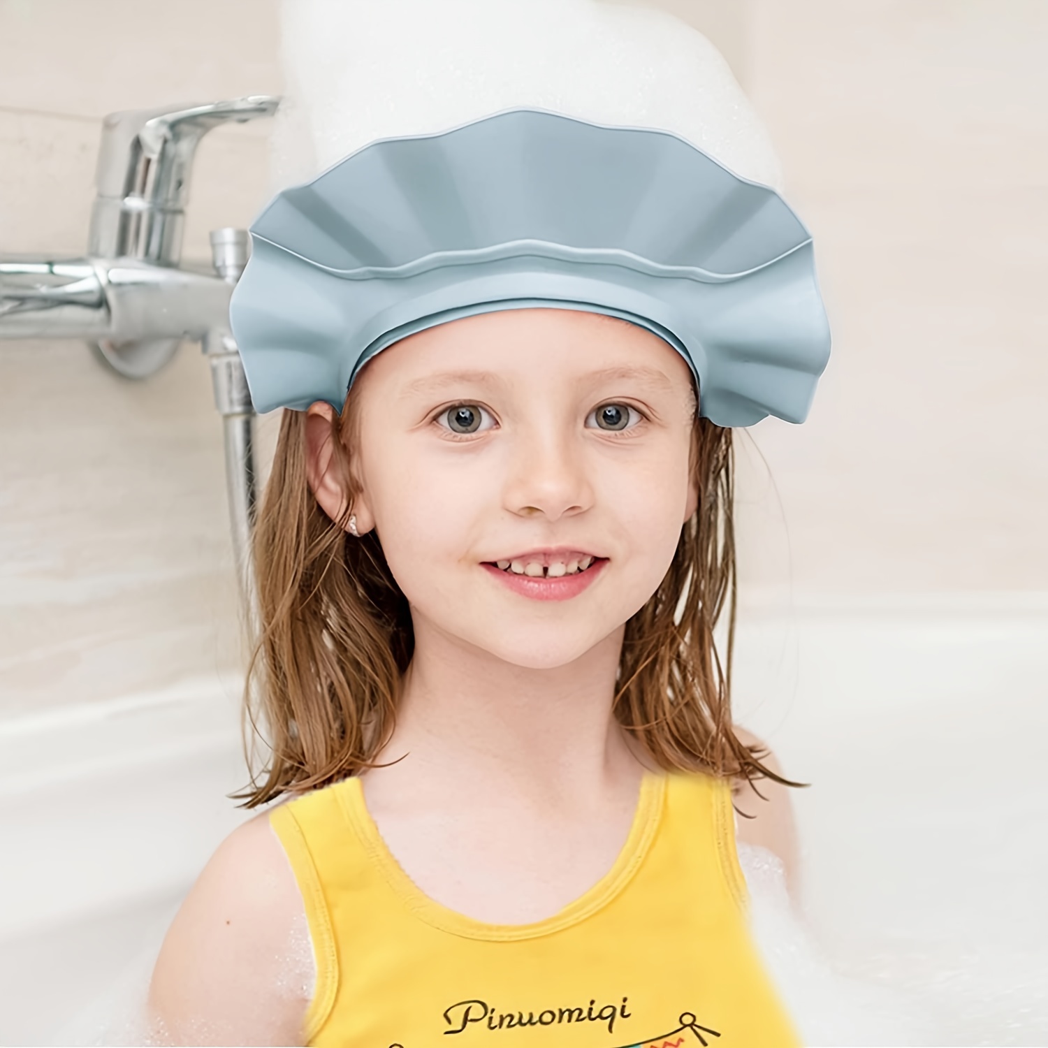 Gorros de baño ajustables de satén para niños, gorros de ducha para niñas y  bebés, banda elástica, reversible, suave, transpirable