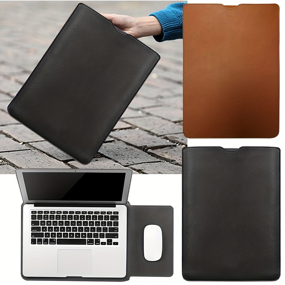 Comfyable Slim Protective Laptop Sleeve 13-13.3 inch for MacBook Pro &  MacBook Air, PU Leather Bag Waterproof Cover Notebook Computer Case for  Mac, Brown 