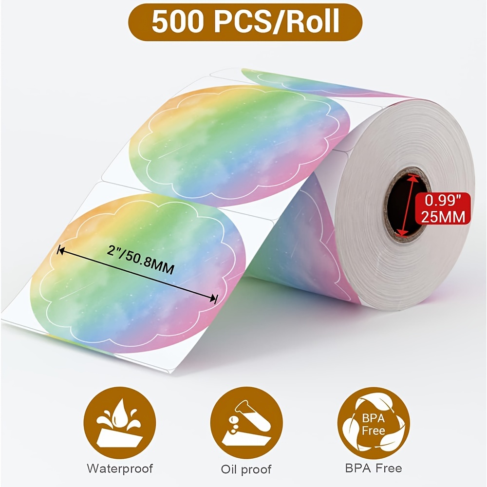 500pcs/roll Etichette Termiche A Colori Stampante Etichette