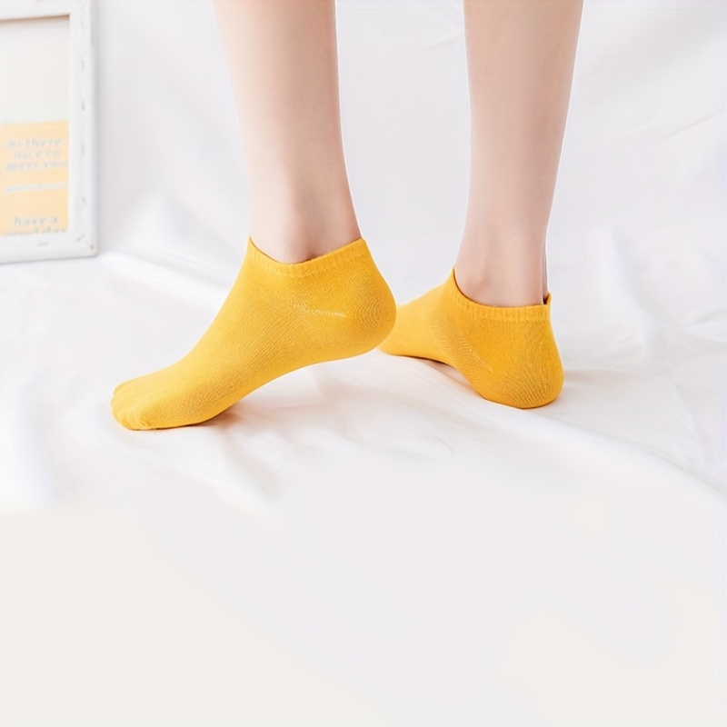 

10 Pairs Simple Solid Socks, Soft & Lightweight Low Cut Ankle Socks, Women's Stockings & Hosiery