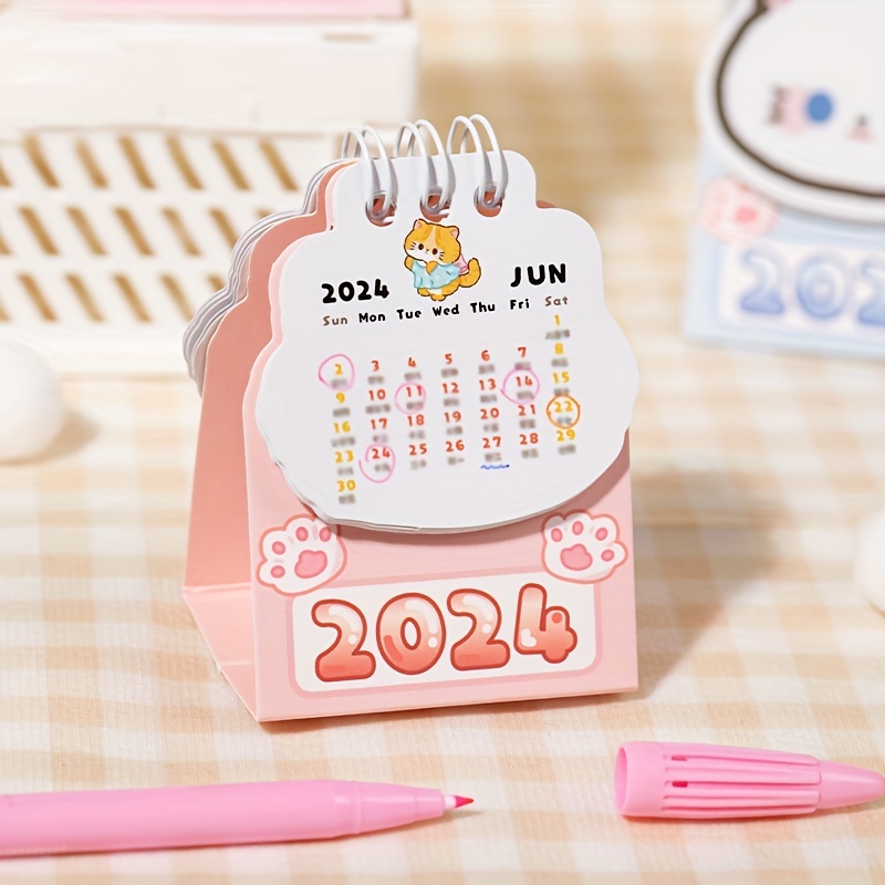 Calendrier de bureau mignon nouveau calendrier de chaton de - Temu