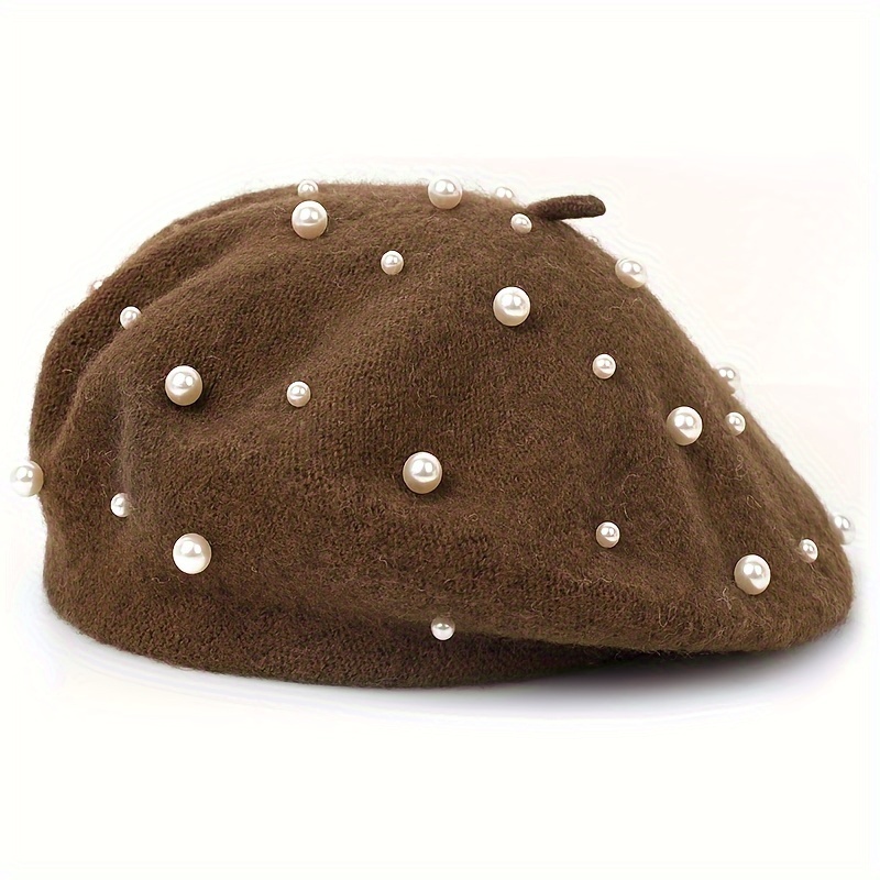 Pearl Women's Solid Warm Beret for Daily Use