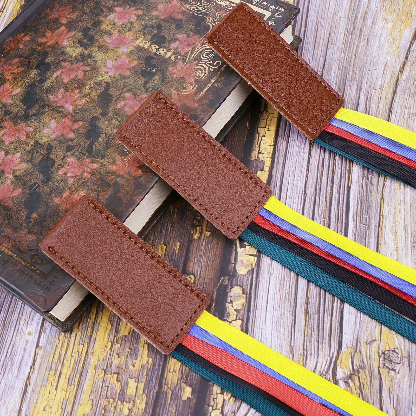 1PC Multi-color Ribbon Bookmark Markers Artificial Leather