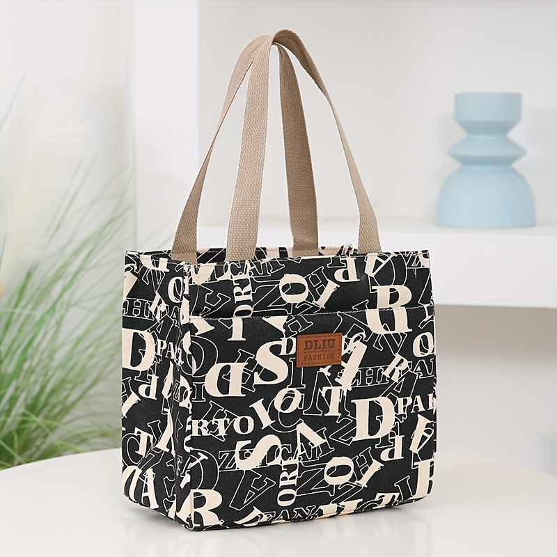 Canvas Tote Bag, Casual Fashion Shopping Bag, Portable Large Capacity Lunch  Bag, Simple Style Multifunctional Shoulder Bag, Suitable For Travel And  Daily Use - Temu