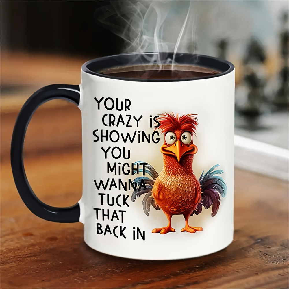 Funny Rooster water tumbler, Chicken coffee thermos