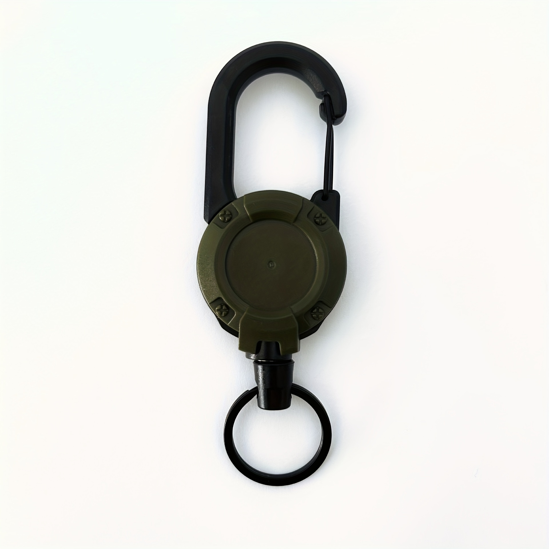 Retractable Badge Holders Badge Reels Retractable Heavy Duty Badge Clip  With Carabiner Key Chain For Men