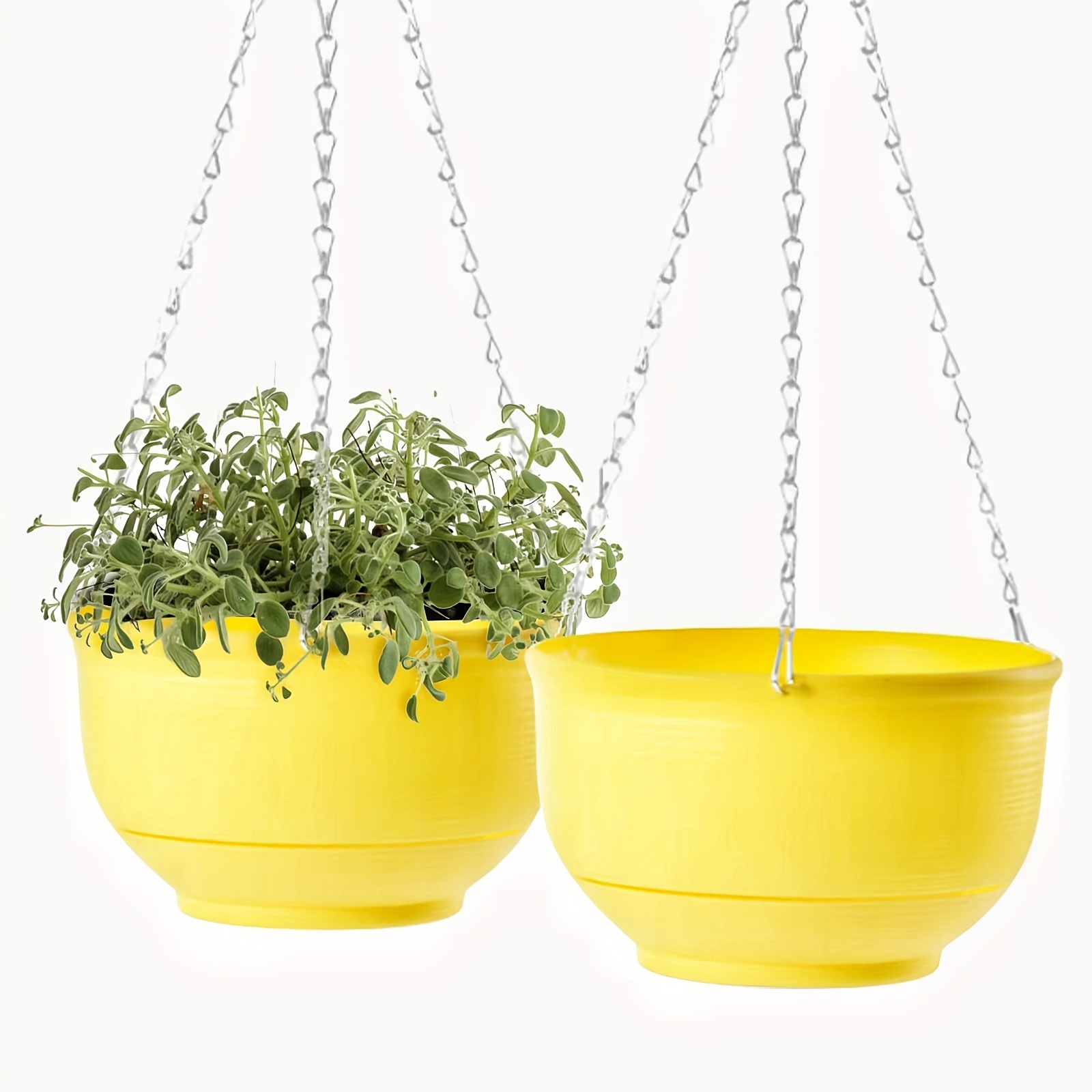 

1pc Hanging Planter Basket Indoor Outdoor 9.3'' Flower Pots, Plant Containers With Drainage Hole, Plant Pot For Hanging Plants