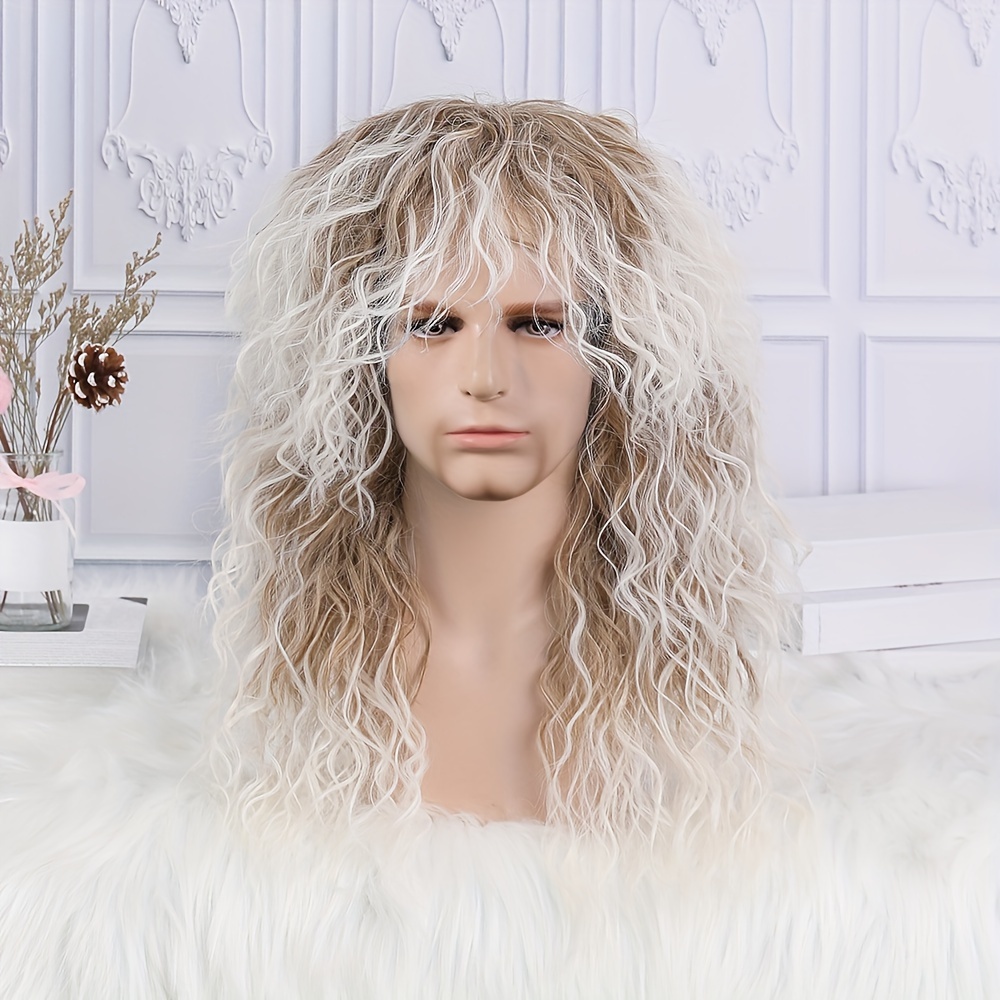 Blonde curly 80s outlet wig