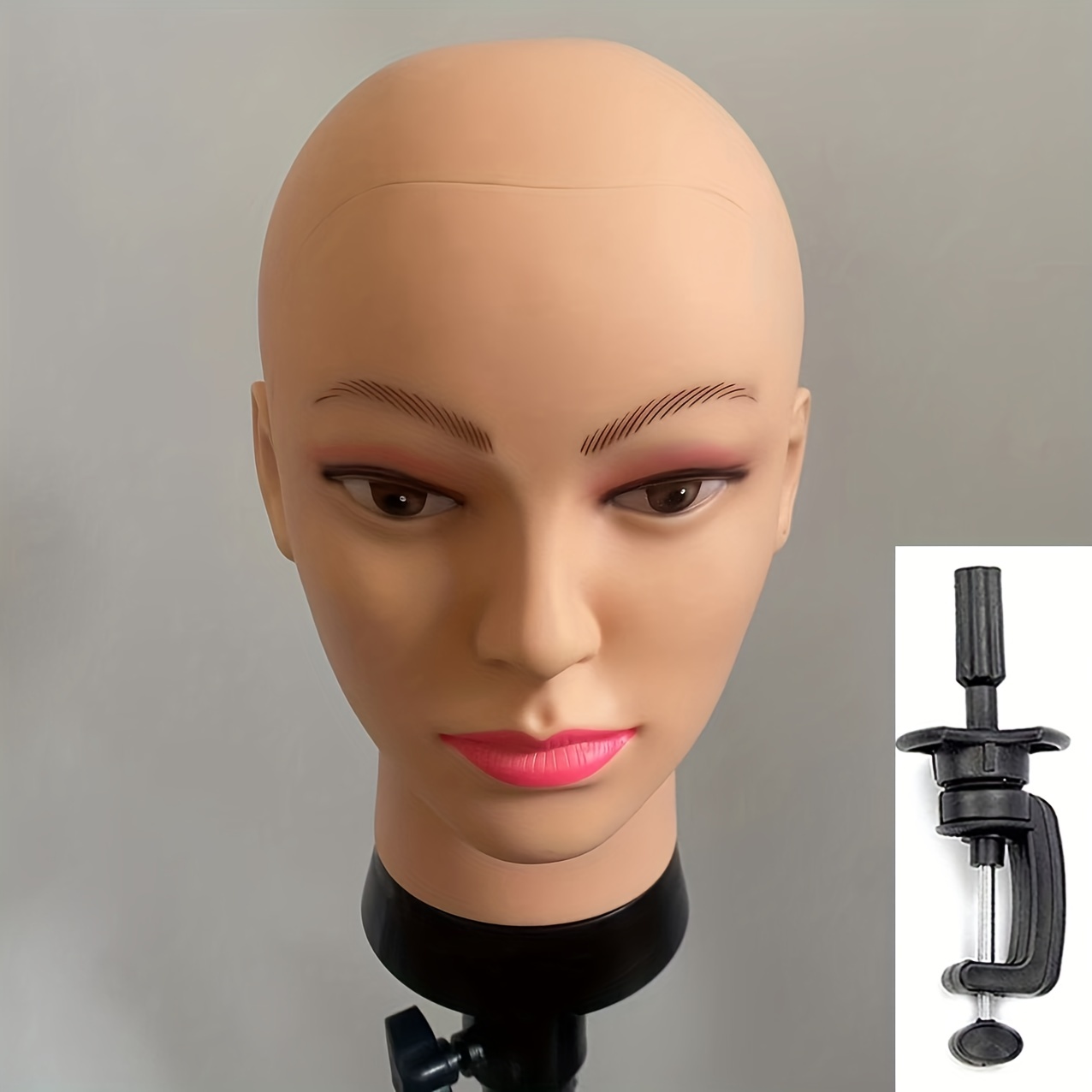 Bald Mannequin Head, Soft Professional Cosmetology Model Head Female Bald  Mannequin Head For Wig Making, Hats & Glasses Display - Temu