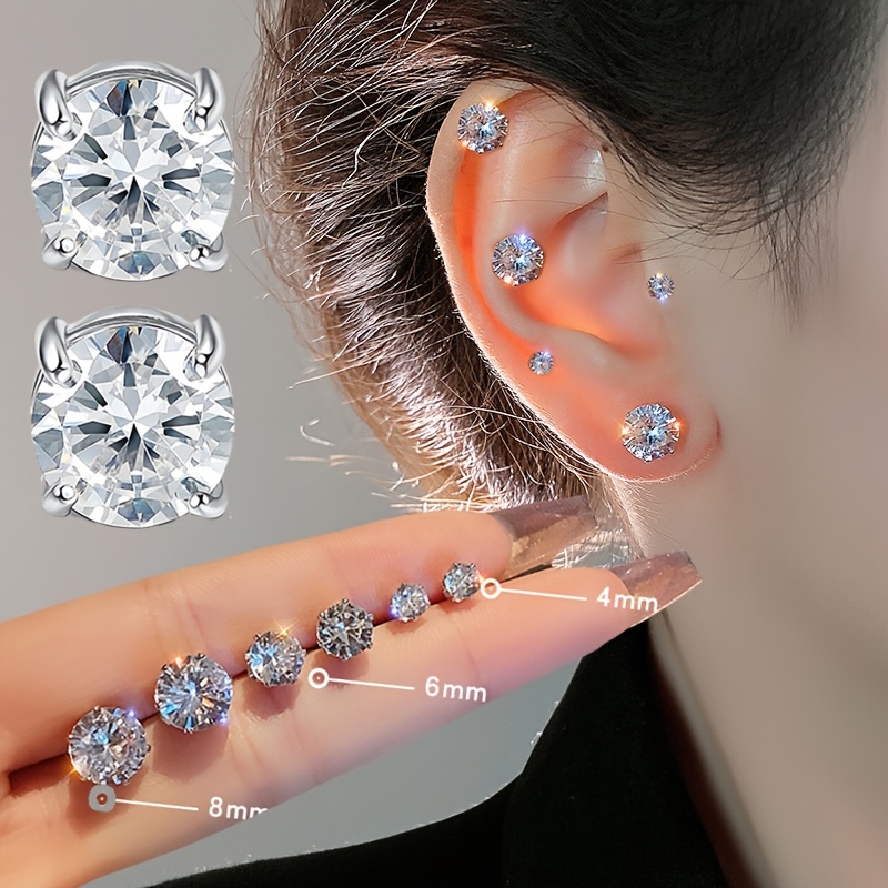 1 PAIR MAGNETIC CLIP ON,DIAMANTE,EAR/NOSE,STUDS EARRINGS for Men Women