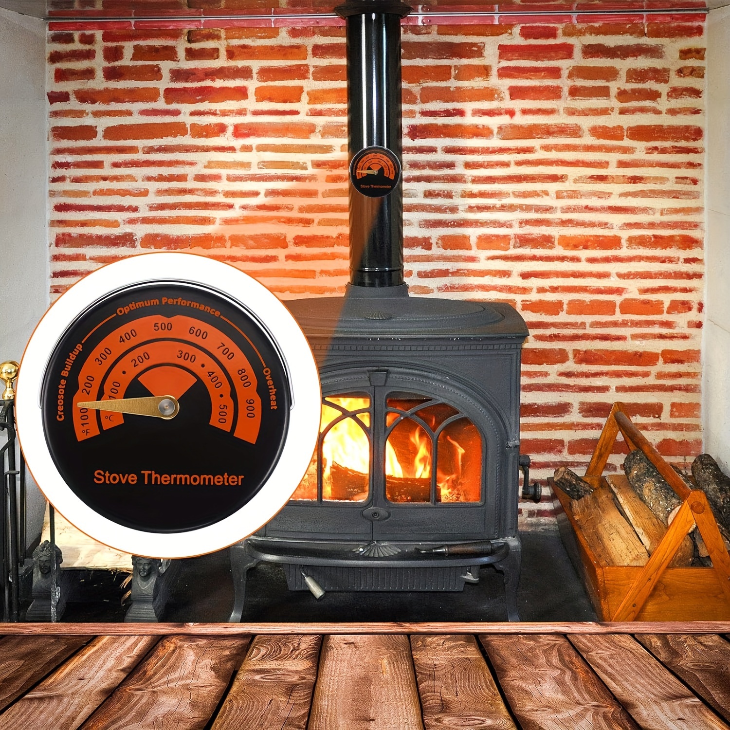 Thermomètre magnétique pour cheminée, poêle à bois, cheminée, cheminée,  conduit de chaleur, mesure de la température du four, poêle, tuyau de  cheminée