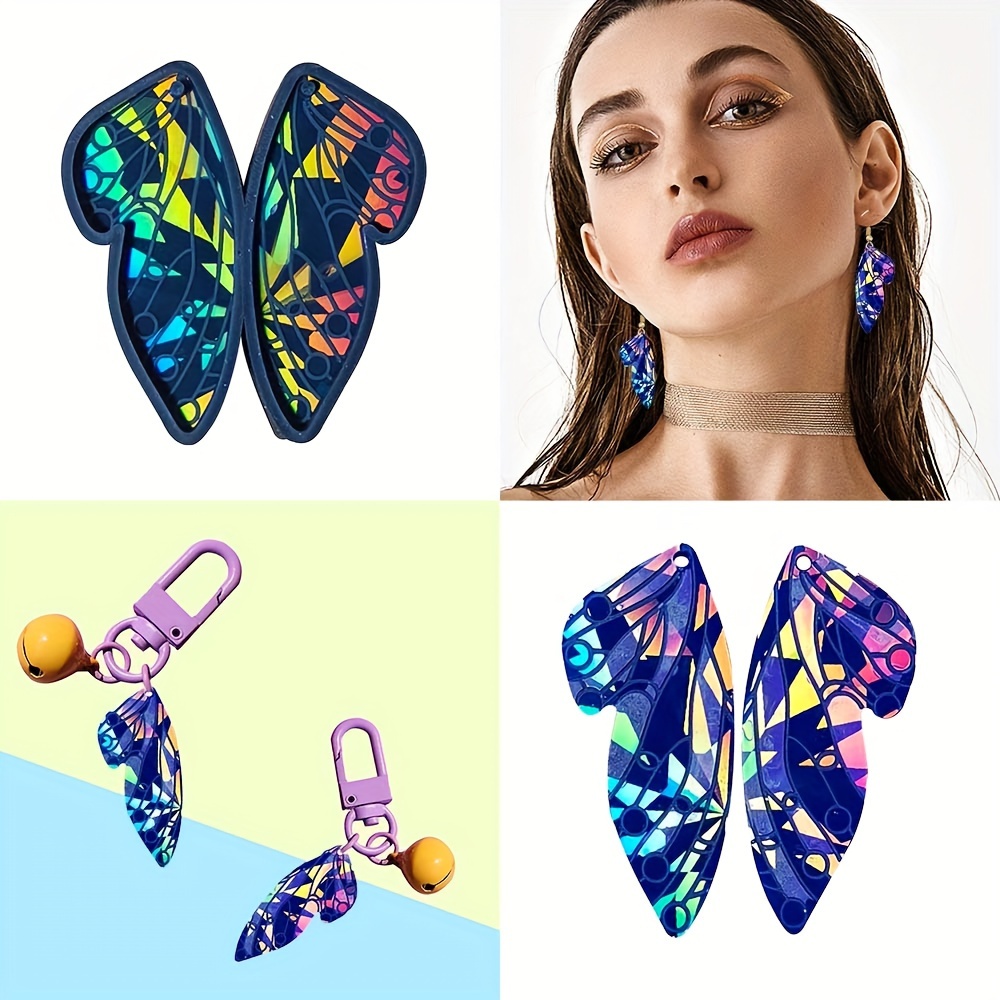 1pc Molde Resina Holográfica Joyería Moldes Resina Aretes - Temu