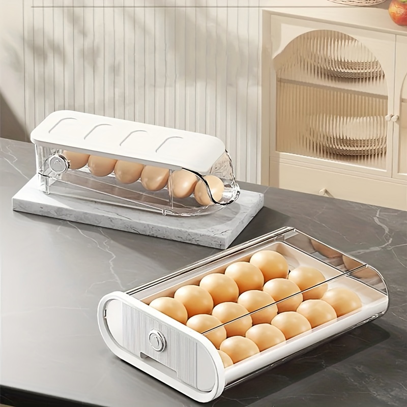 Huevera para refrigerador de 60 cuadrícula, cajón tipo huevo, caja de  almacenamiento de plástico para huevo fresco y organizador de huevos para  nevera : : Hogar y Cocina