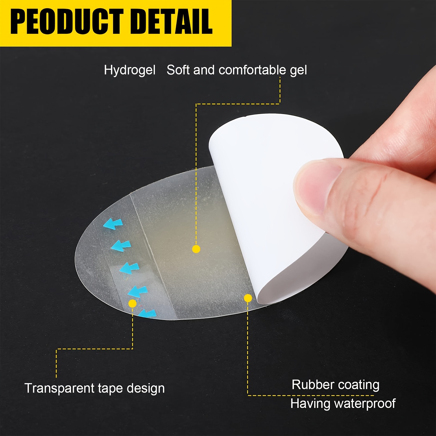 10pcs Invisible Silicone Heel Protector Waterproof Foot Patch