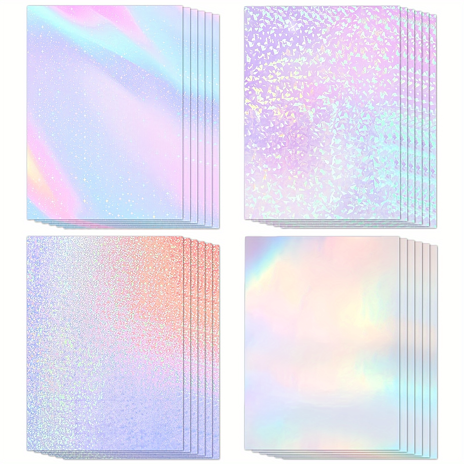 A4 Self Adhesive Vinyl Sheets Sparkling Holographic Glitter Effect