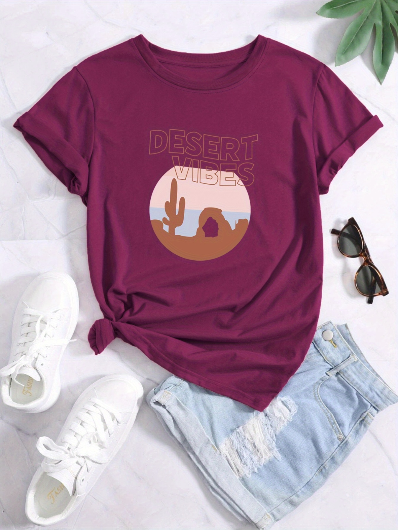 Camiseta manga corta mujer Desert rosa