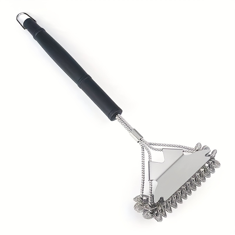 Choice 14 Stainless Steel Wire Bristle Grill / Oven Brush with Scraper
