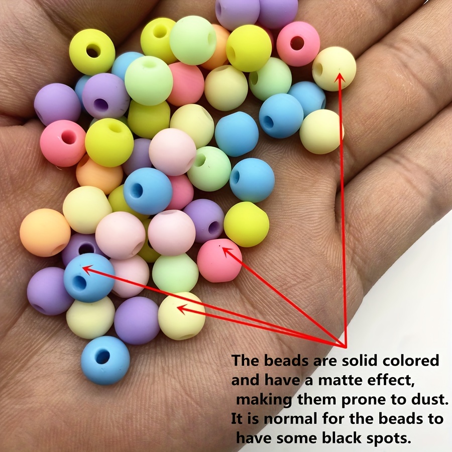 50pcs/lot 8mm Velvet Acrylic Beads Loose Spacer Round Beads for