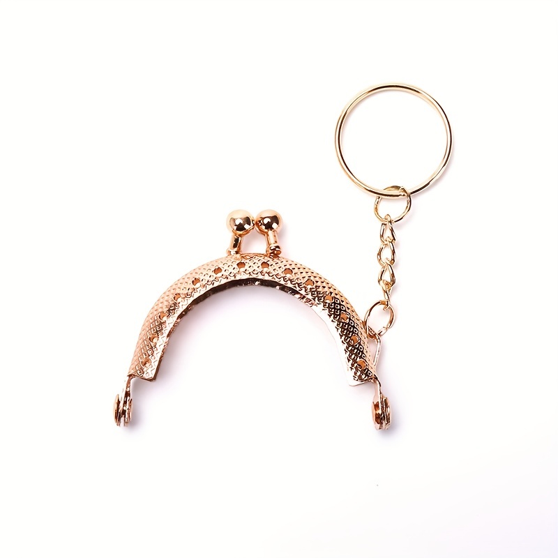 U Shape Mini Key Ring DIY Craft Metal Wallet Purse Frame with Keychain  Accessory Kiss Clasp Lock Clutch Lock Coin Purse Frame BRONZE