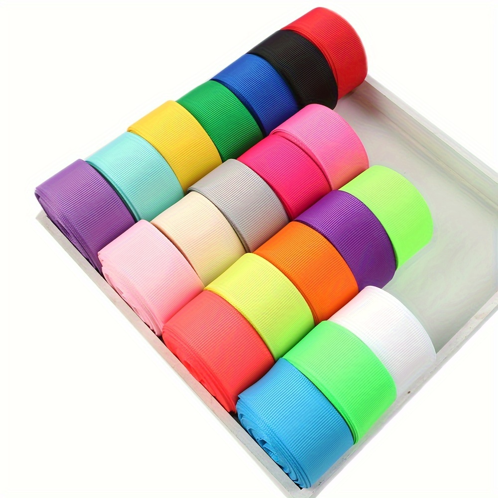 X 5 Yards Solid Color Grosgrain Ribbon Set For Gift Wrapping - Temu