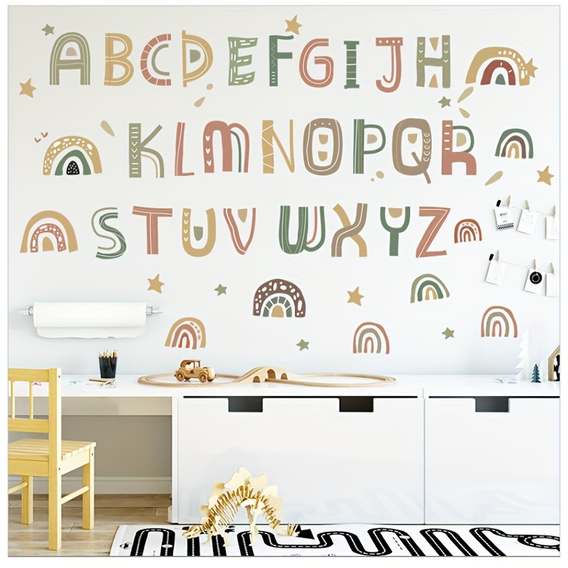 Alphabet Rainbow Learning Educational Wall Decals Peel And - Temu