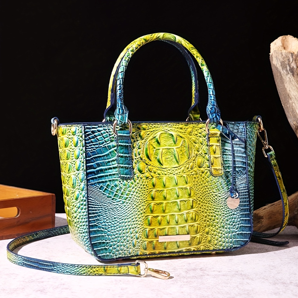 Luxury Women Alligator Handbag Brahmin Bags Retro Animal Pattern Shoulder  Bag Fashion Crossbody Bag