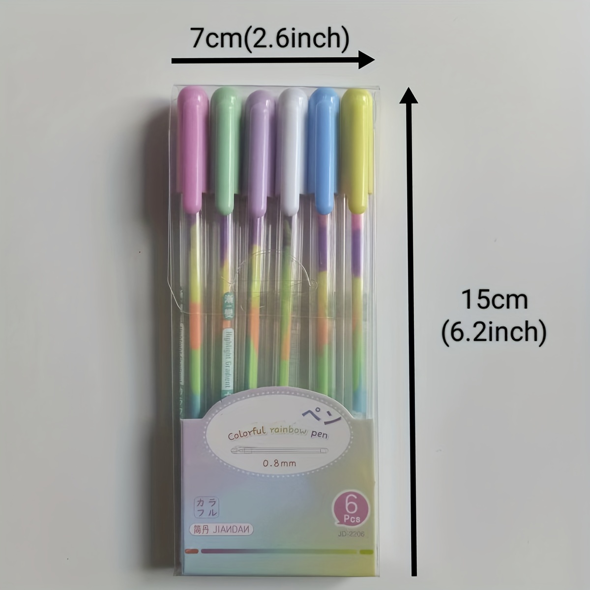 6pcs/set Rainbow Gradient Pens, Creative Journaling Pens