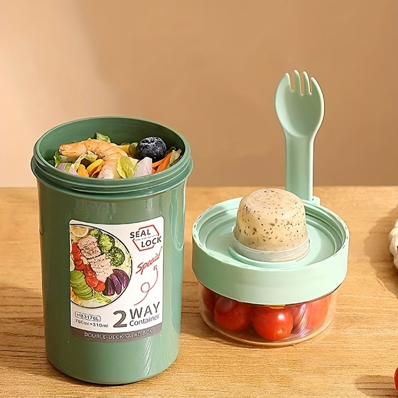 Portable Salad Cup Breakfast Salad Bowl With Fork School - Temu