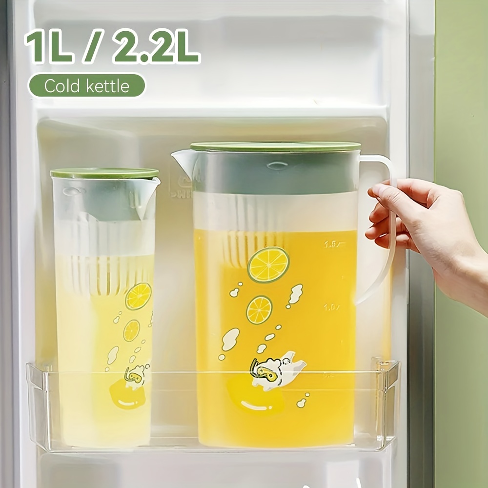 2.2 Liter Cold Kettle with 4 Cups Plastic Household Drinking Water Bottle  with Handle Lemonade Pitcher Containers Beverage Jug