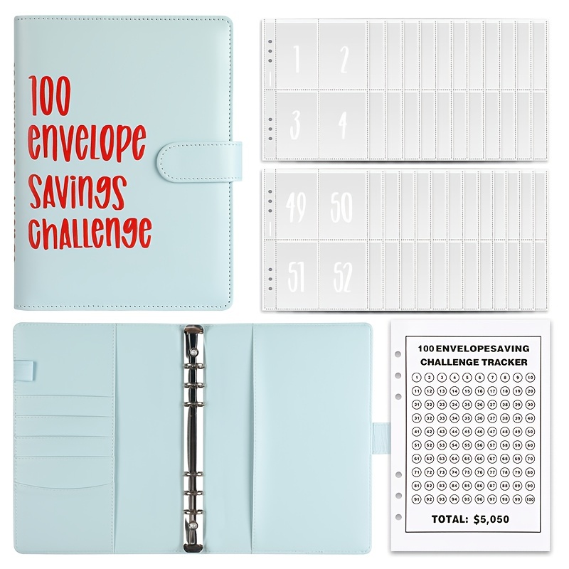 100 enveloppe tracker défi d'épargne: Journal de suivi d'épargne pour  hommes et femmes |100 jour envelope challenge pour économiser jusqu'à  €5050