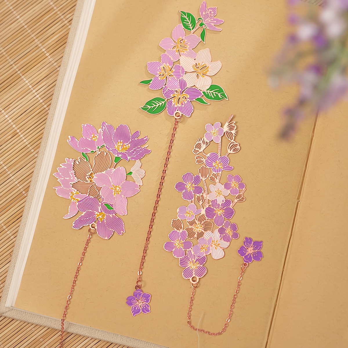 5 Pcs Diseño Flores Marcadores Libros Huecos Lindos Dibujos - Temu