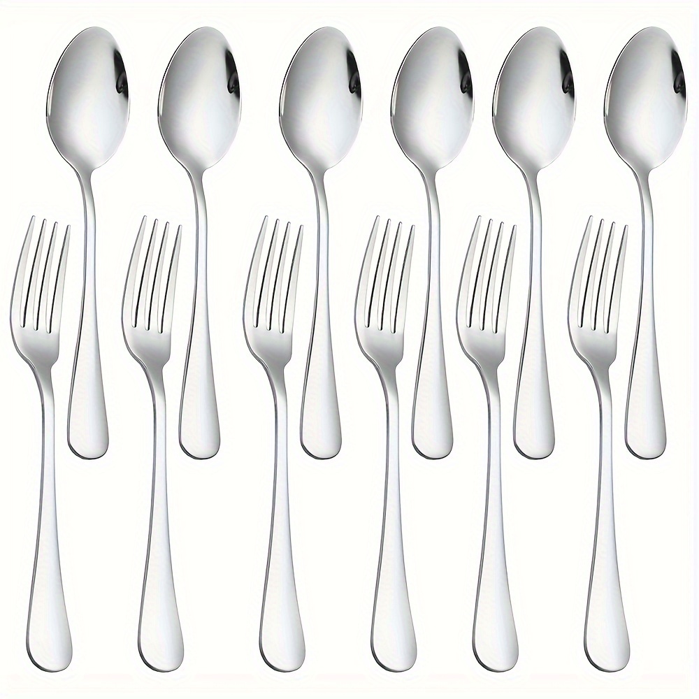 60 Piece Silverware Set for 12, LIANYU Stainless Steel Flatware Cutlery Set  Includes Knives, Forks and Spoons, Modern Tableware Set for Home